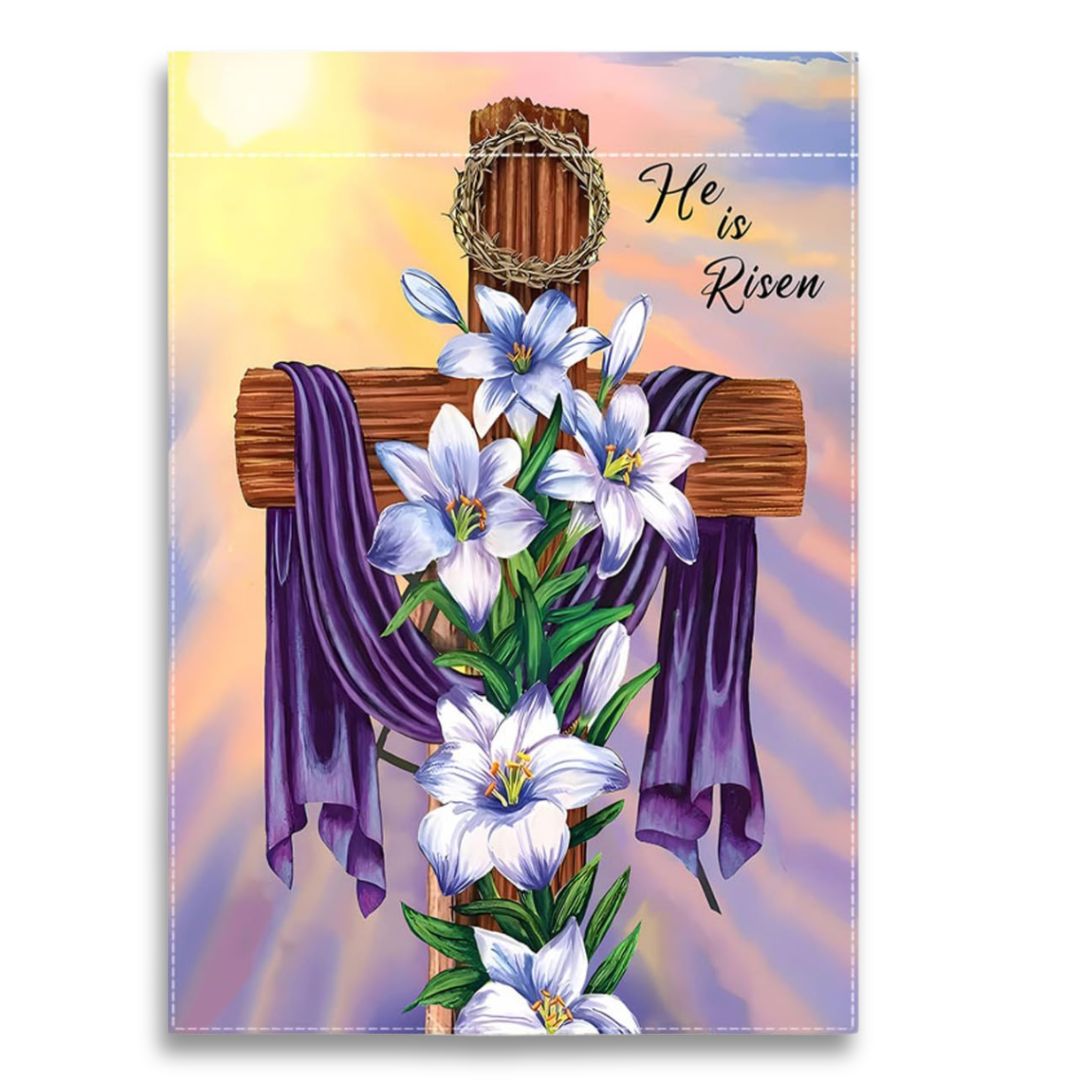 "He is Risen" Garden Flag