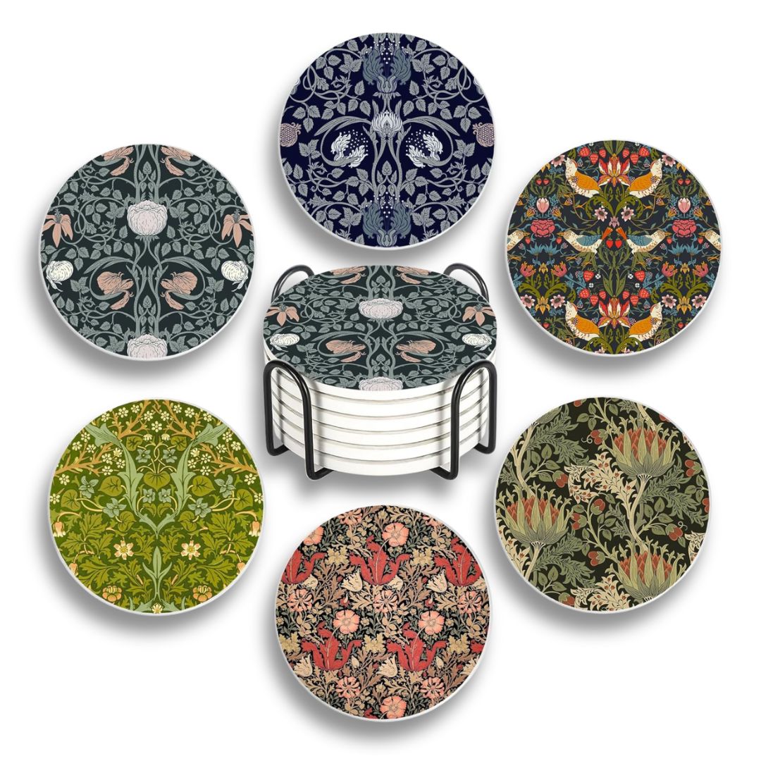 William Morris Floral Absorbent Ceramic Coaster