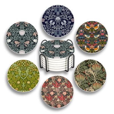 William Morris Floral Absorbent Ceramic Coaster