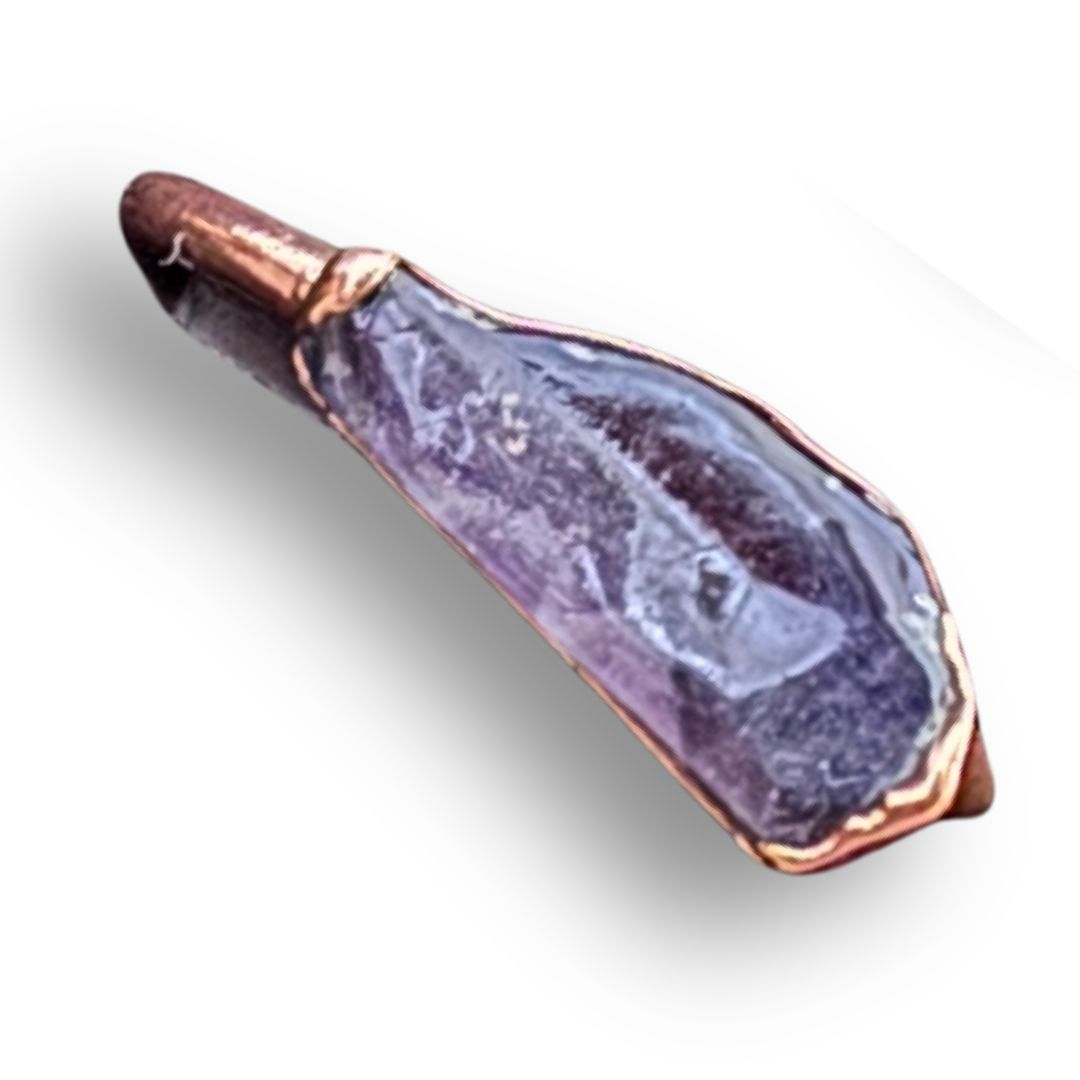 Handmade Copper Ring Amethyst (8.5)