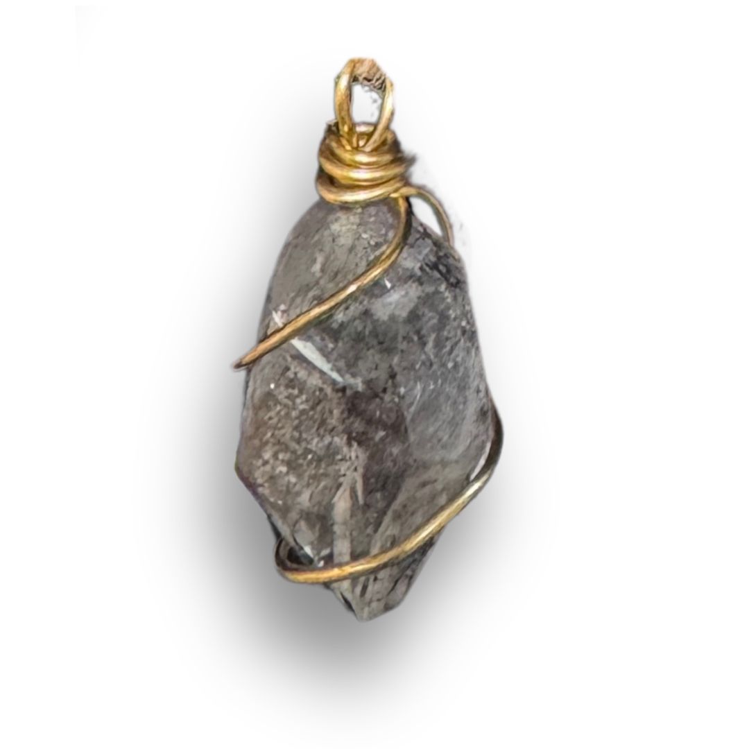 Garden Quartz Gold Wrapped Pendant, Size: Small