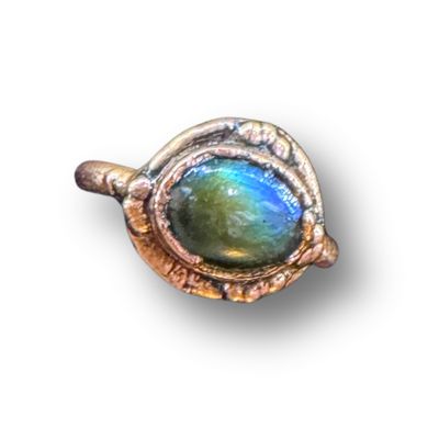 Electroformed Copper Ring Labradorite (8)"