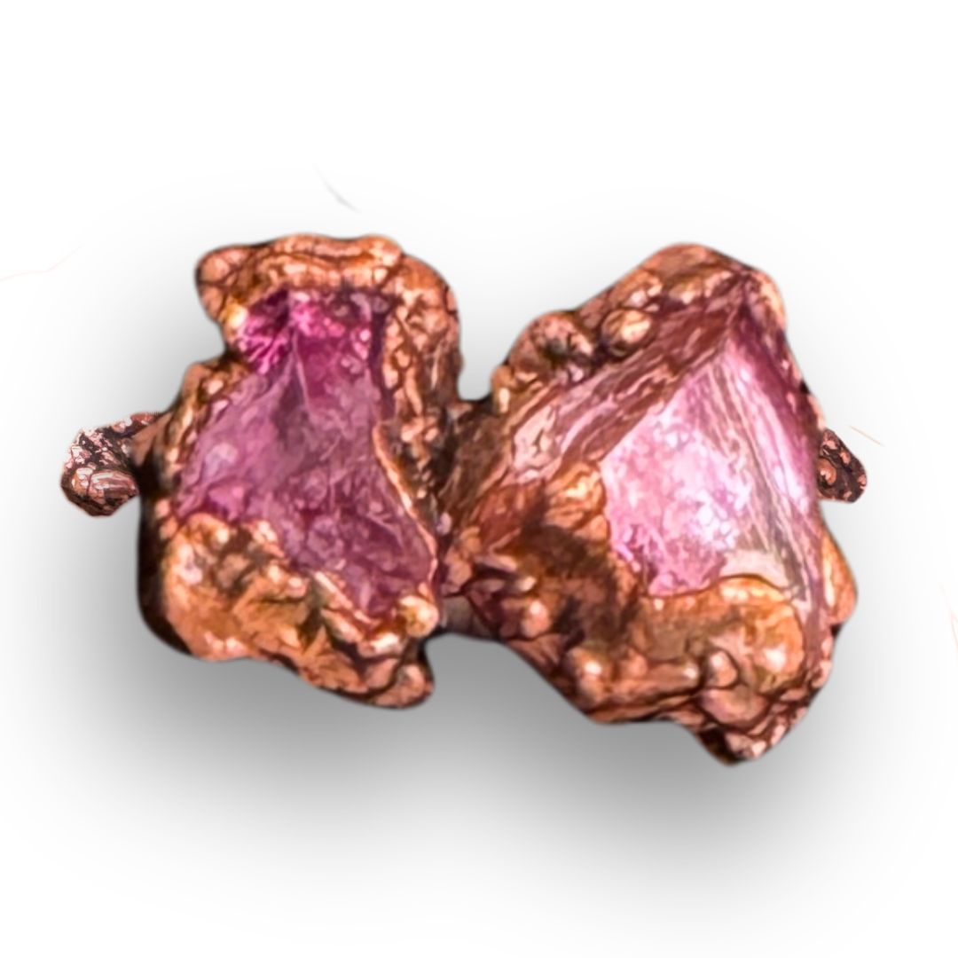 Electroformed Copper Ring Dyed Purple Quartz (8)