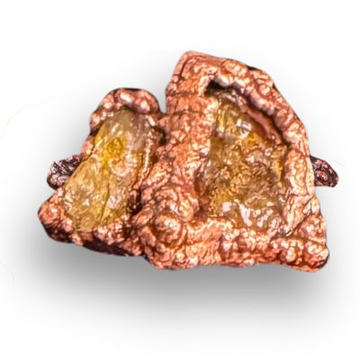 Electroformed Copper Ring Double Dyed Yellow Quartz (9)