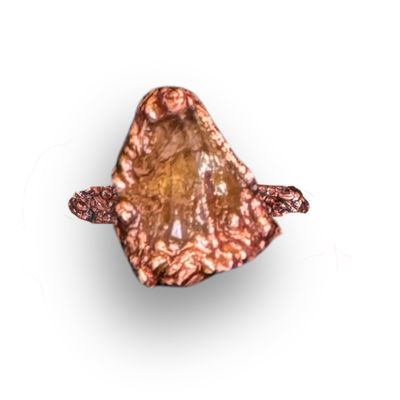 Electroformed Copper Ring Dyed Yellow Quartz (9.5)
