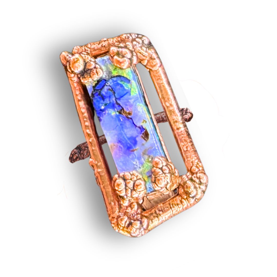 Electroformed Split Shank Copper Ring Abalone (9)