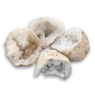 White Quartz Geode Halved