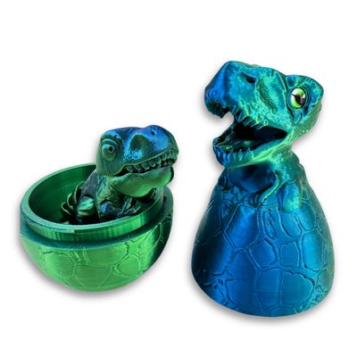 3-D Printed Dinosuar Egg and Reticulating Dino