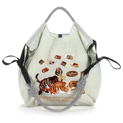 Ball&Chain Tote Bag Light Grey w/Cats