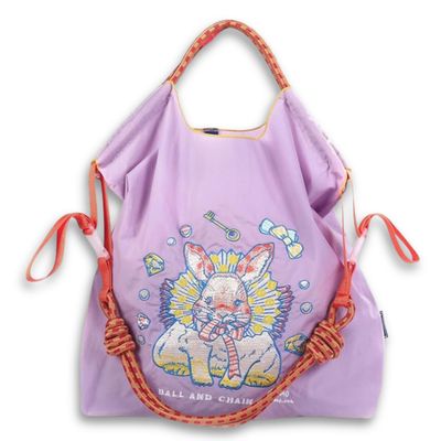 Ball&Chain Tote Bag Purple w/Bunny