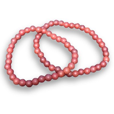 Matte Cranberry Carnelian 6mm Crystal Beaded Bracelet