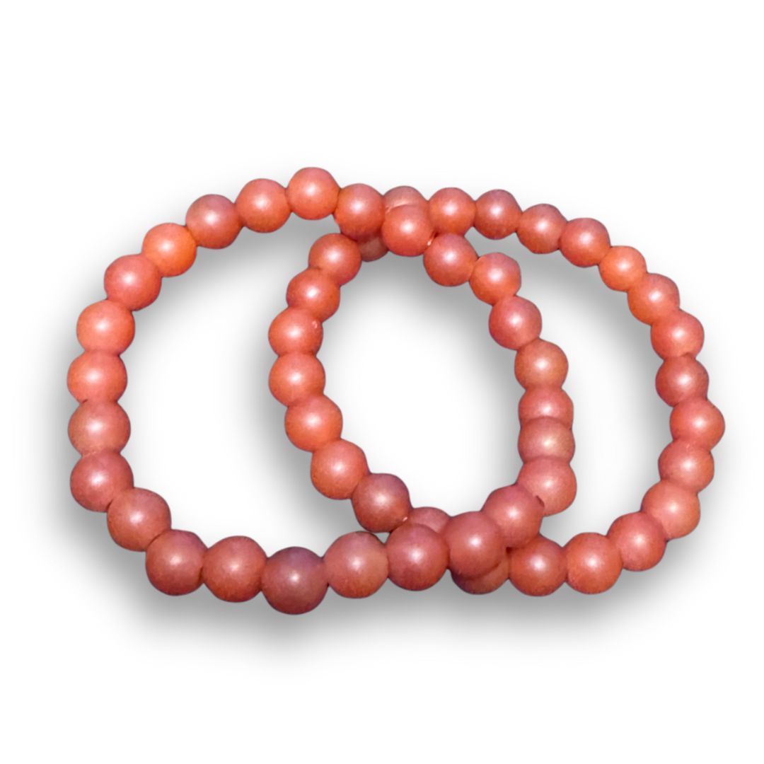Matte Cranberry Carnelian 8mm Crystal Beaded Bracelet