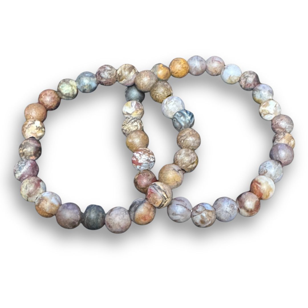 Matte Pietersite 8mm Crystal Beaded Bracelet