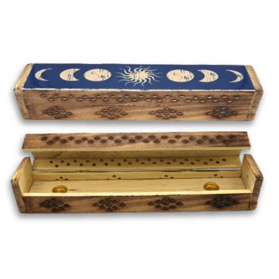 Celestial Phases Wooden Incense Box