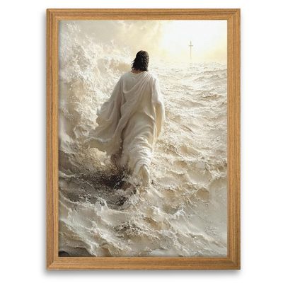 Jesus Walks on Water Framed Wall Art (12"x16")