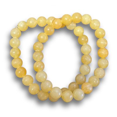 Yellow Jade Crystal Beaded Bracelet (8mm)