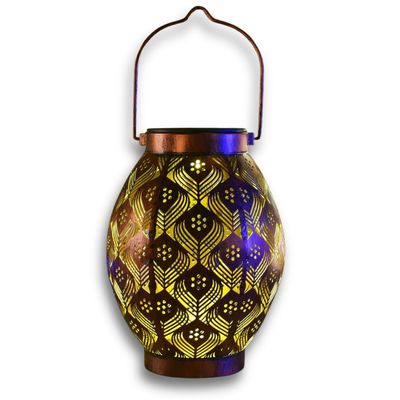 Copper Hanging Solar Lantern