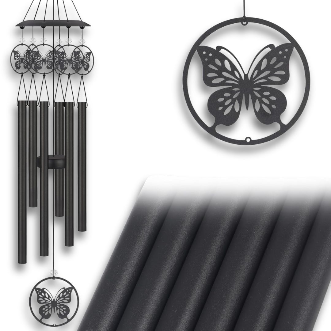 Black Butterfly Wind Chimes