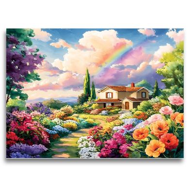 Rainbow Floral Garden 500 Piece Puzzle