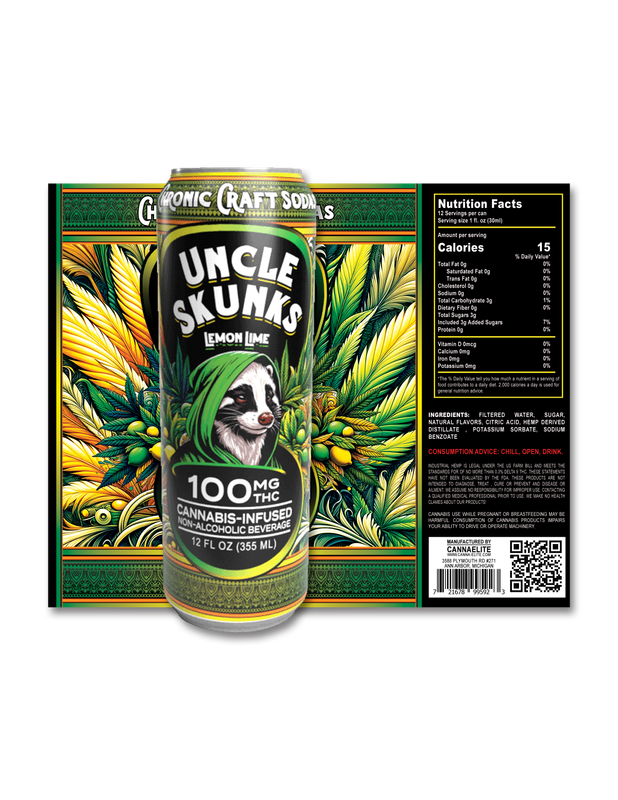 Delta 9 THC - Beverage - Uncle Skunk - Lemon Lime 100mg