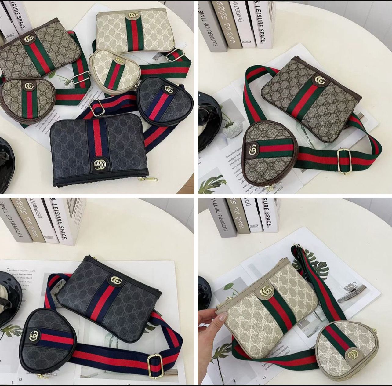 Crossbody G bag W/ Heart Wallet