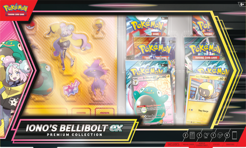 Pokémon TCG – Iono’s Bellibolt ex Premium Collection (z figurką i boosterami)