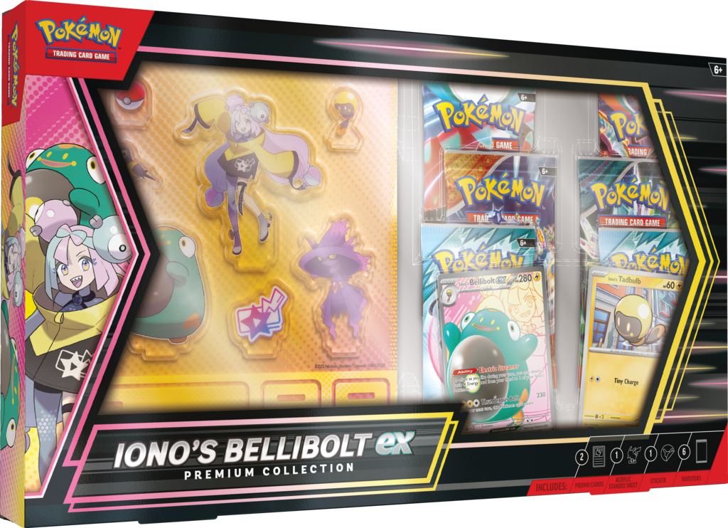 Pokémon TCG – Iono’s Bellibolt ex Premium Collection (z figurką i boosterami)