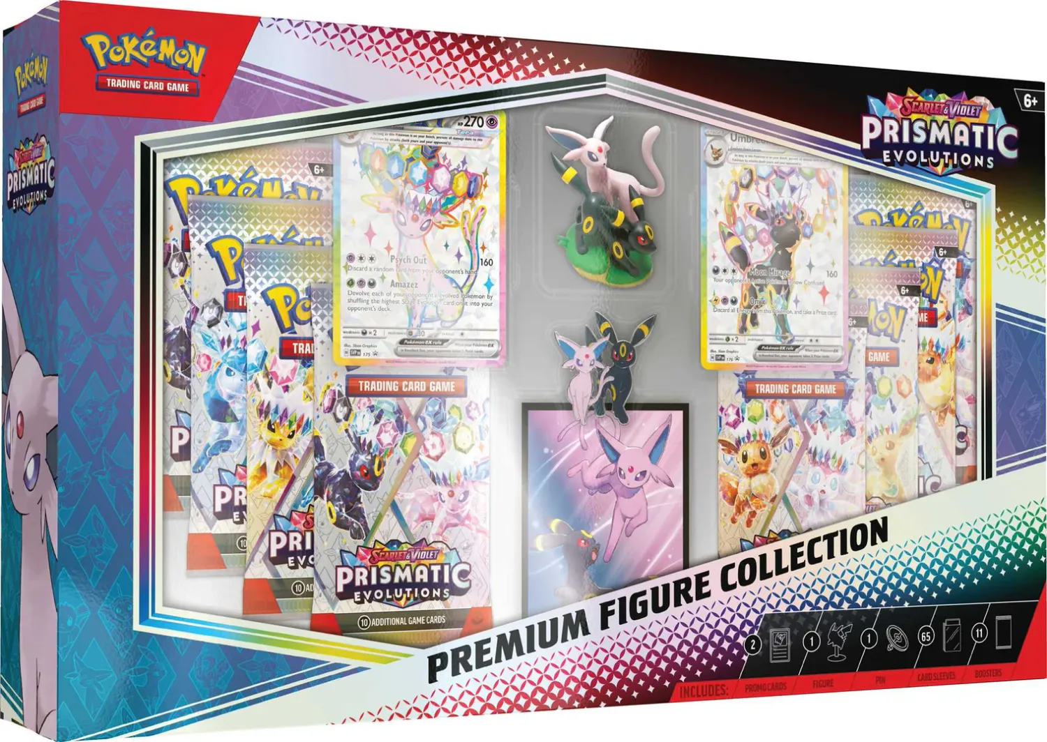 Prismatic Evolutions Premium Figure Collection + planszówka do wyboru