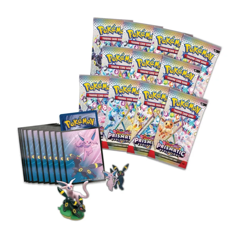 Prismatic Evolutions Premium Figure Collection + planszówka do wyboru