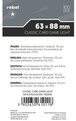 Koszulki na karty (63,5x88 mm) "Classic Card Game"