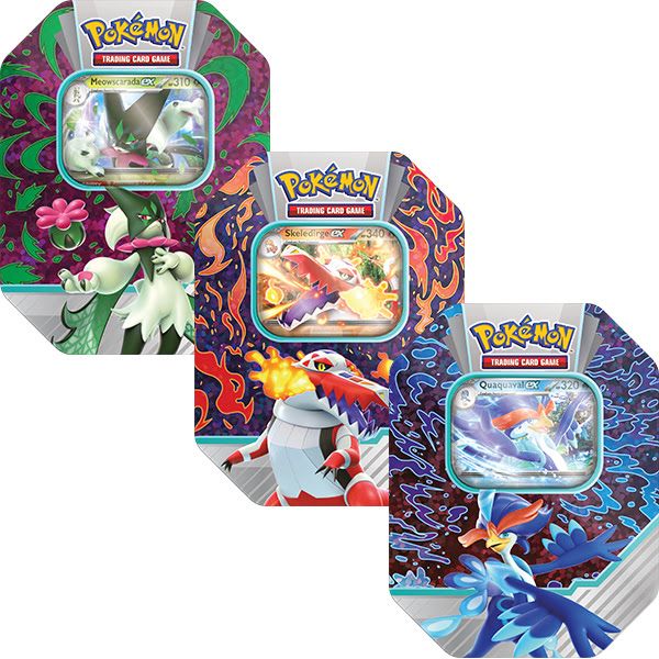 Pokémon Paldea Partners Tin – Zestaw 3 Puszek z kartami ex