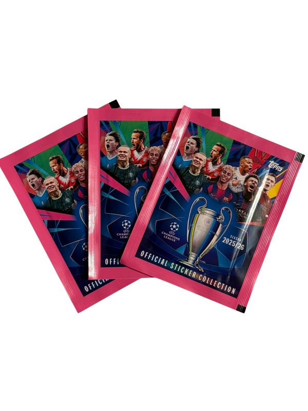 Topps Champions League 2025/26 – saszetka z naklejkami piłkarskimi