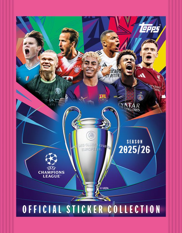 Topps Champions League 2025/26 – saszetka z naklejkami piłkarskimi