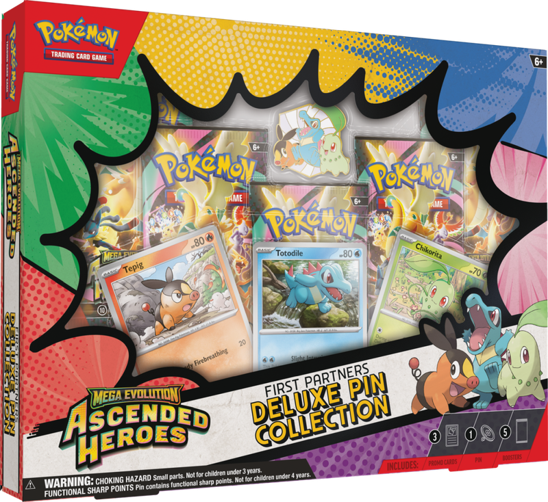 Pokemon TCG Mega Evolution Ascended Heroes Deluxe Pin Collection First Partners