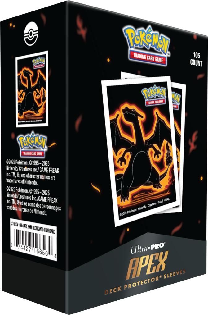 Pokémon - APEX Deck Protector Sleeves - Neon Kanto Charizard (105 szt.)
