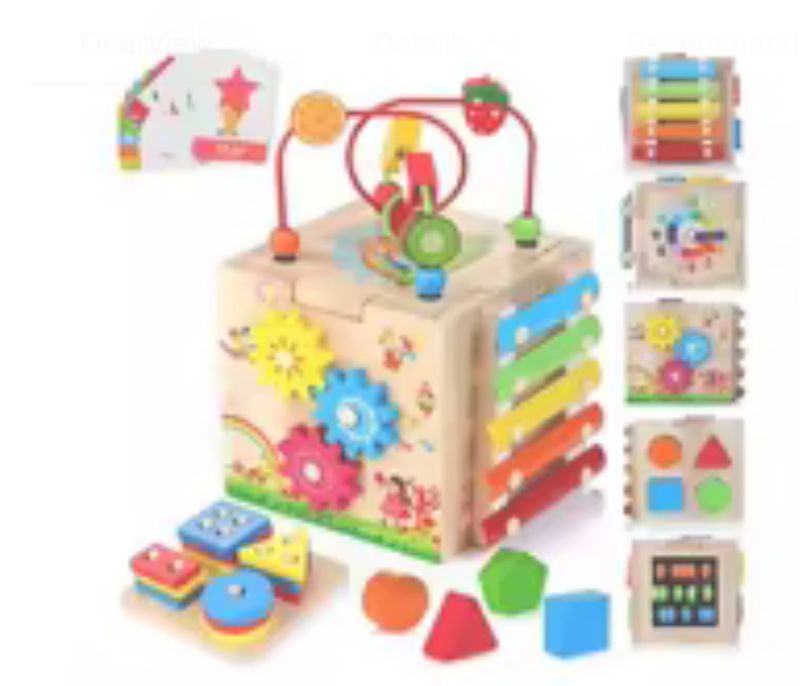 New wooden activity cube