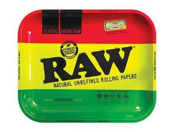 Raw Rasta metal rolling tray