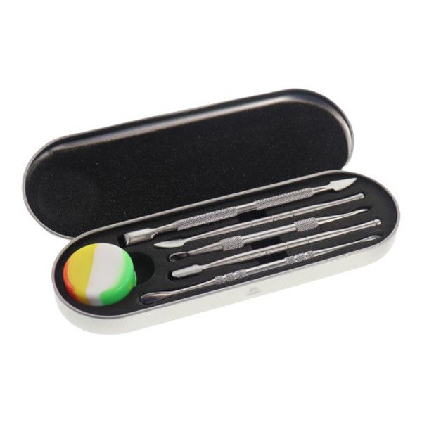 Metal dabber kit with silicone jar