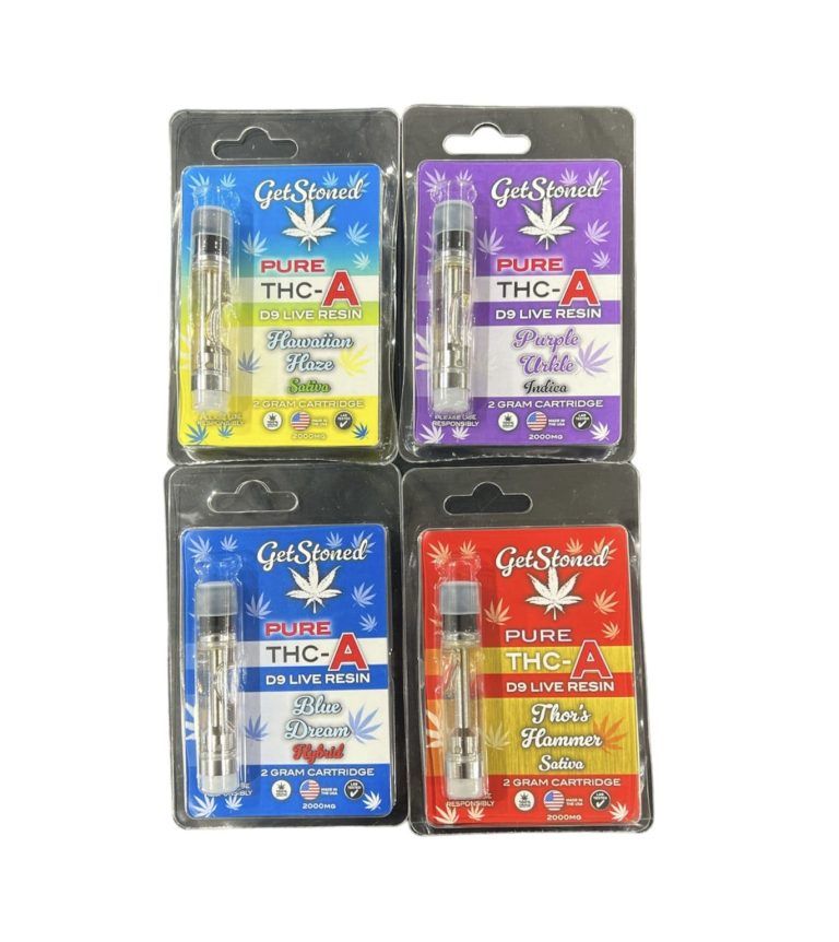 GET STONED PURE THC-A D9 LIVE RESIN 2G CARTRIDGE