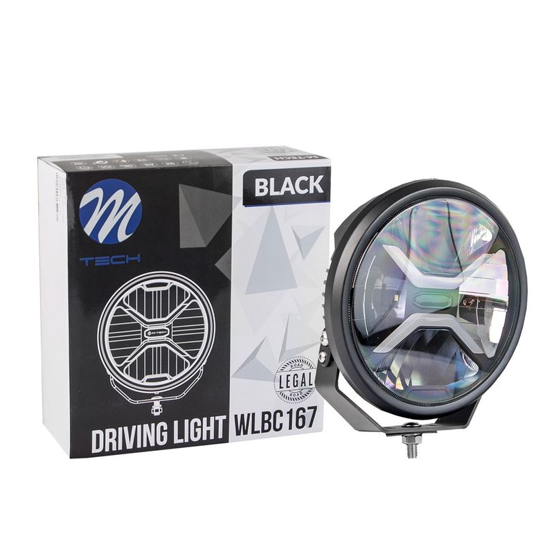 Driving light M-TECH BLACK SERIES 2x40W + 2x20W LED 12-48V 80W 9&quot;, round, dynamic position light - side bracket