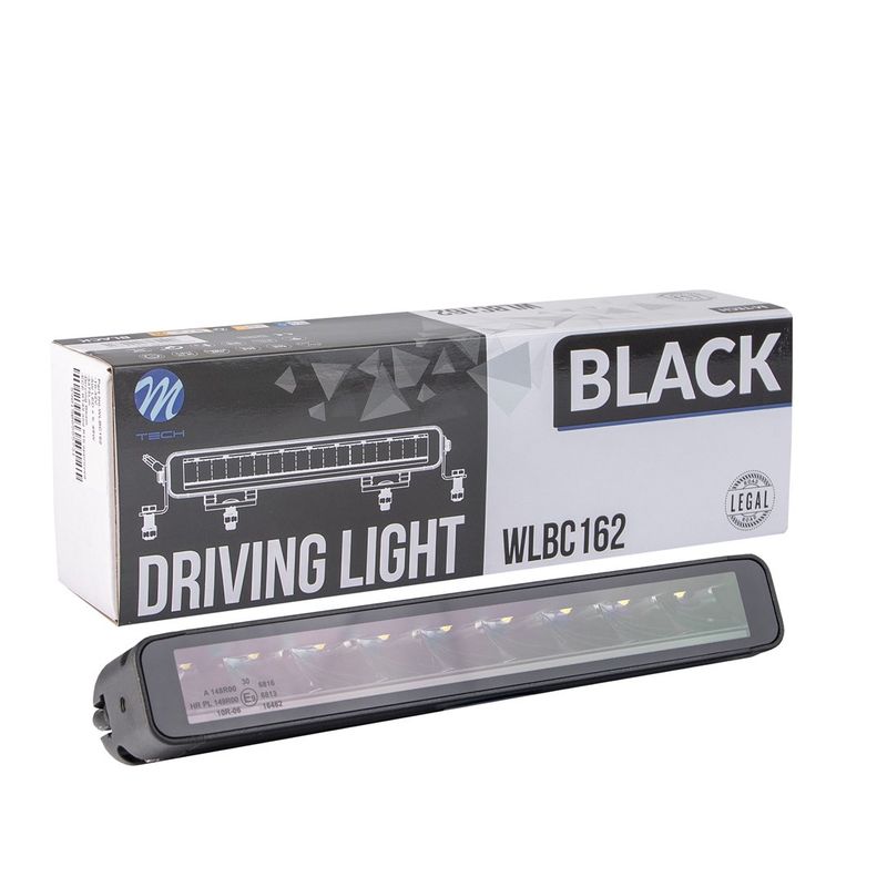 Driving light M-TECH BLACK SERIES 9x5W LED 12-48V 45W 11,2&quot;, single row + dynamic position light - side bracket