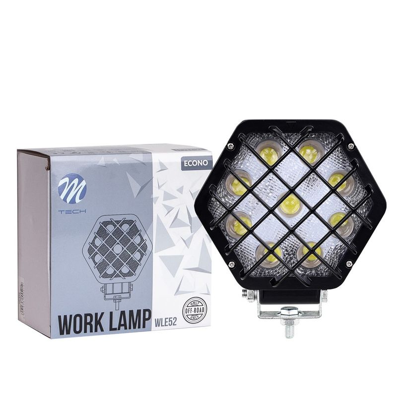 Lampa Robocza M-TECH ECONO WLE52 - 4&quot; 9x3W Hex 27W 12-30V 4D Spot