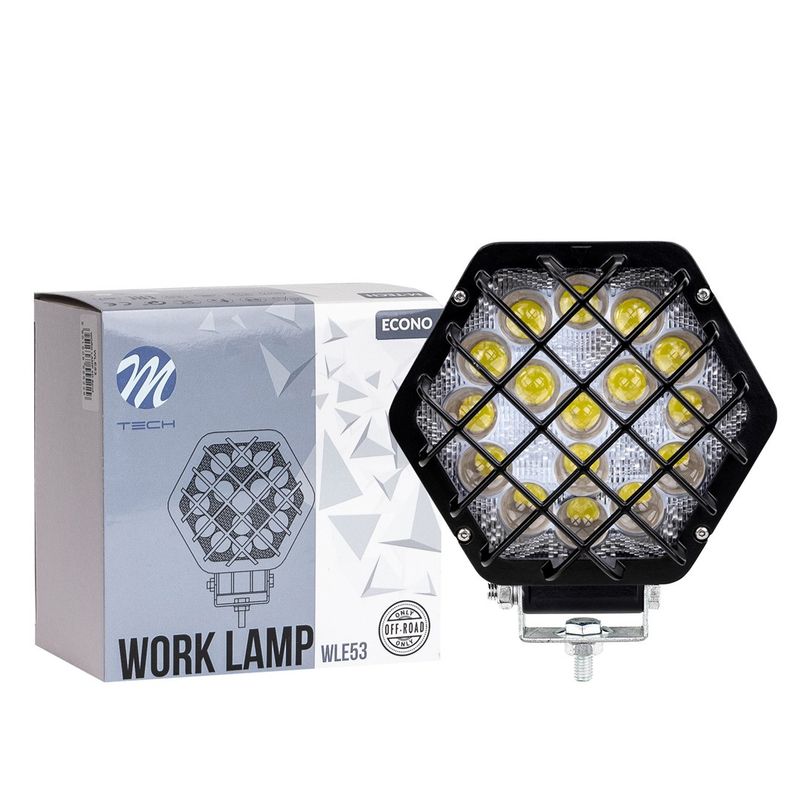 Lampa Robocza M-TECH ECONO WLE53 - 4&quot; 16x3W Hex 48W 12-30V 4D Spot