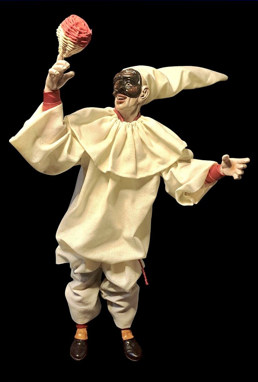 Pulcinella Tombolata statuetta pastore 32 cm