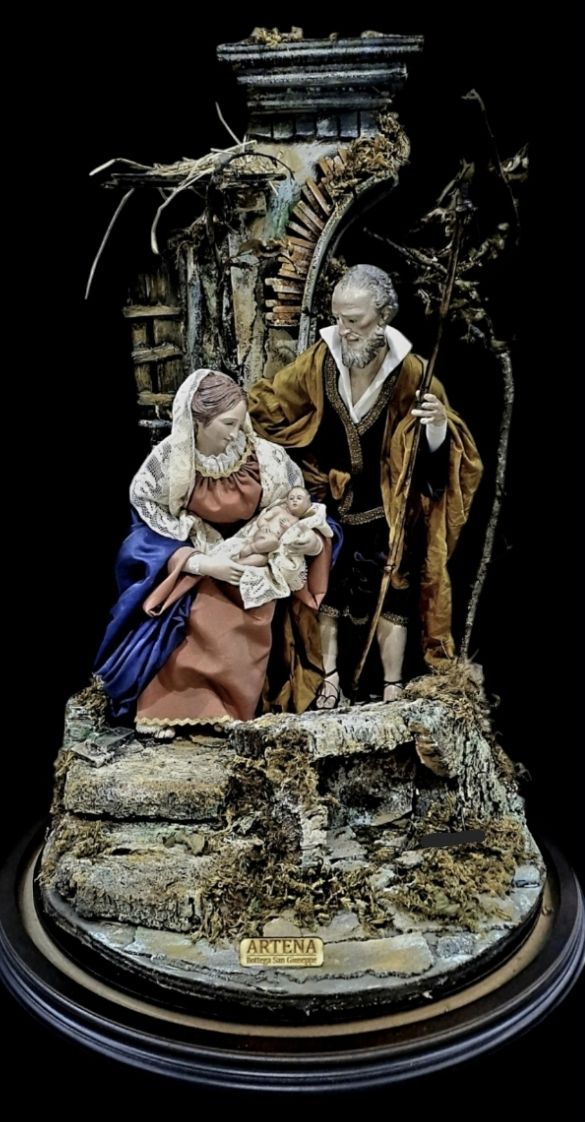 Natività stile &#39;700 napoletano in campana 40 x 70