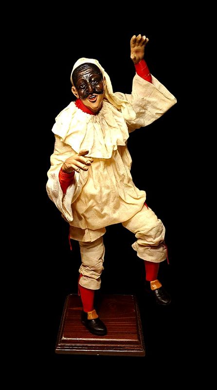 Pulcinella statuetta pastore in terracotta 35 cm
