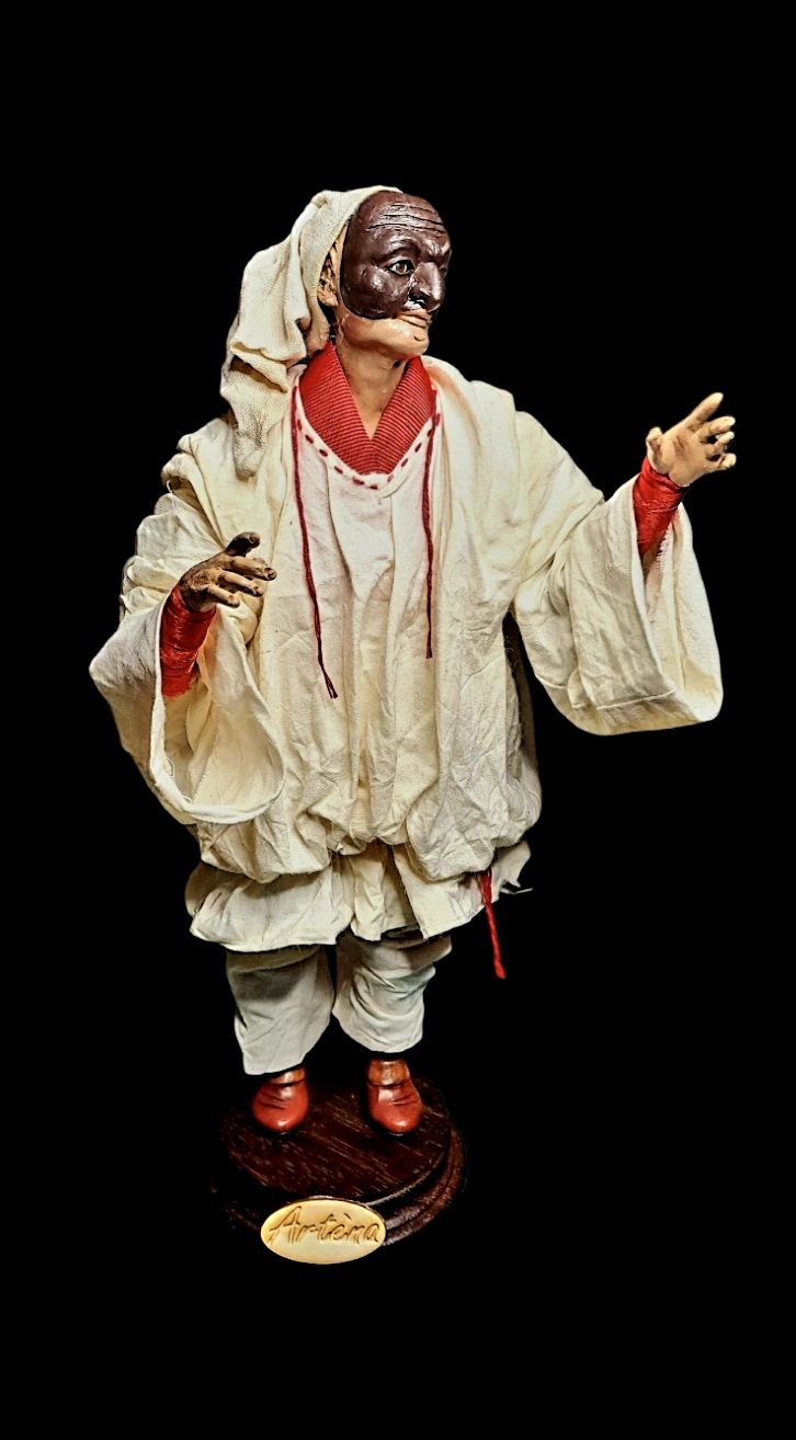 Pulcinella statuetta in terracotta 30 cm