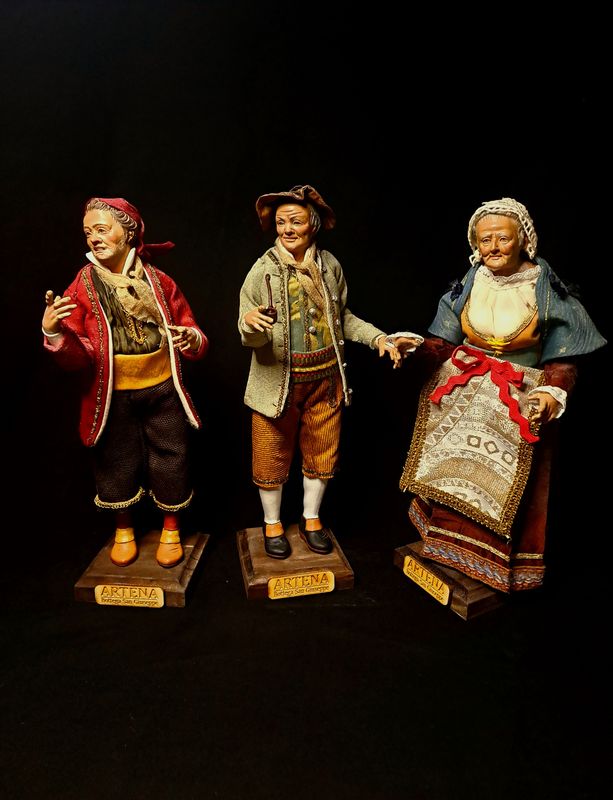 Scenografia di 3 Pastori Popolani da 25 cm