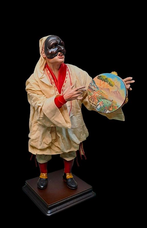 Pulcinella terracotta statuette, size 30 cm