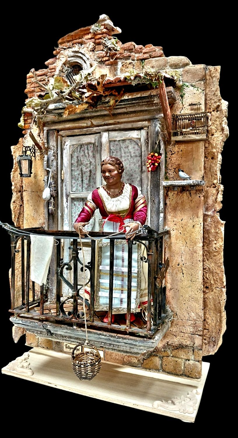 18th Century Neapolitan Balcony with a 35cm Common Shepherd